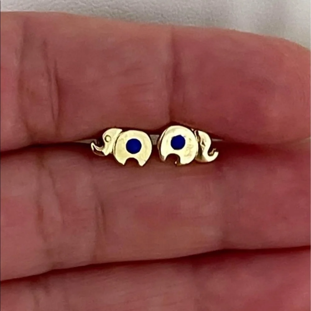 18k Gold Filled CZ Elephant Stud Earrings